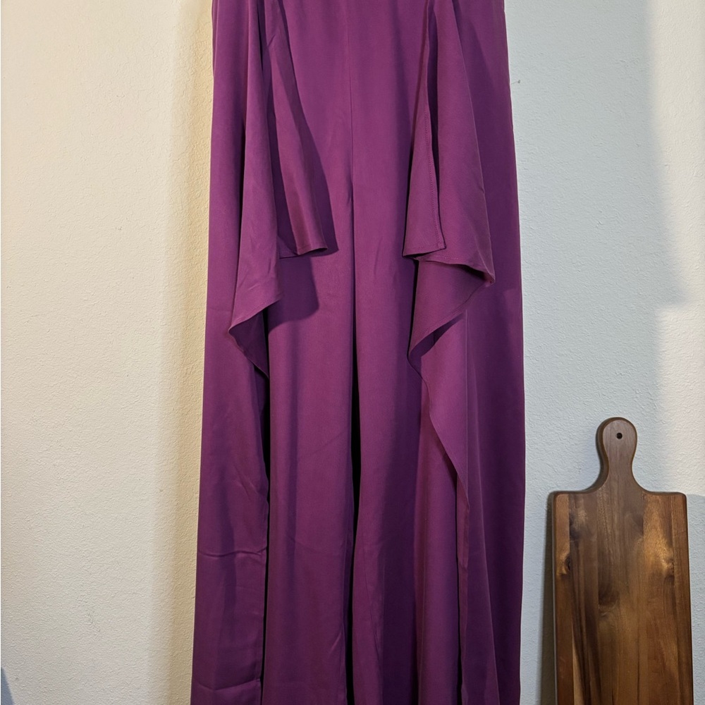 Elegant Purple Wrap Pants with Flowing Wide-Leg Design by Soncy